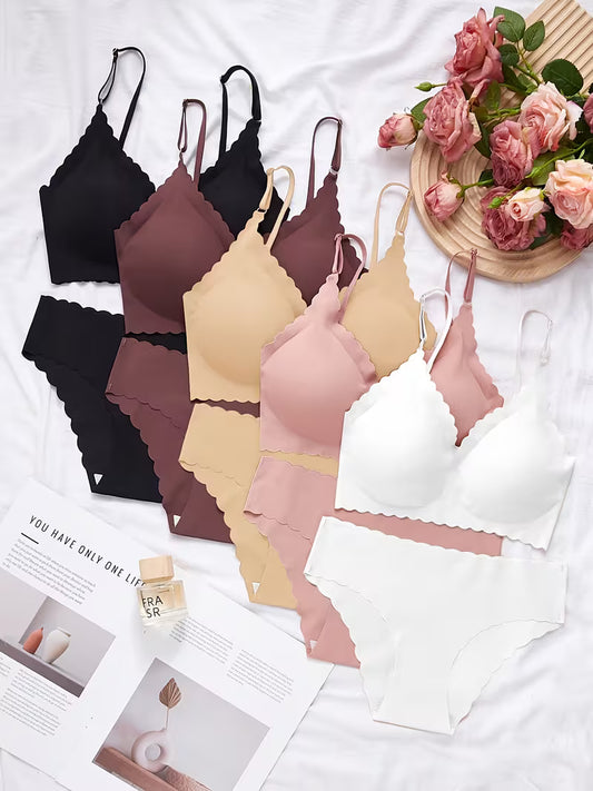 Pack of 5 Women's Bra & Panty Set – Soft Comfortable Everyday Lingerie Combo